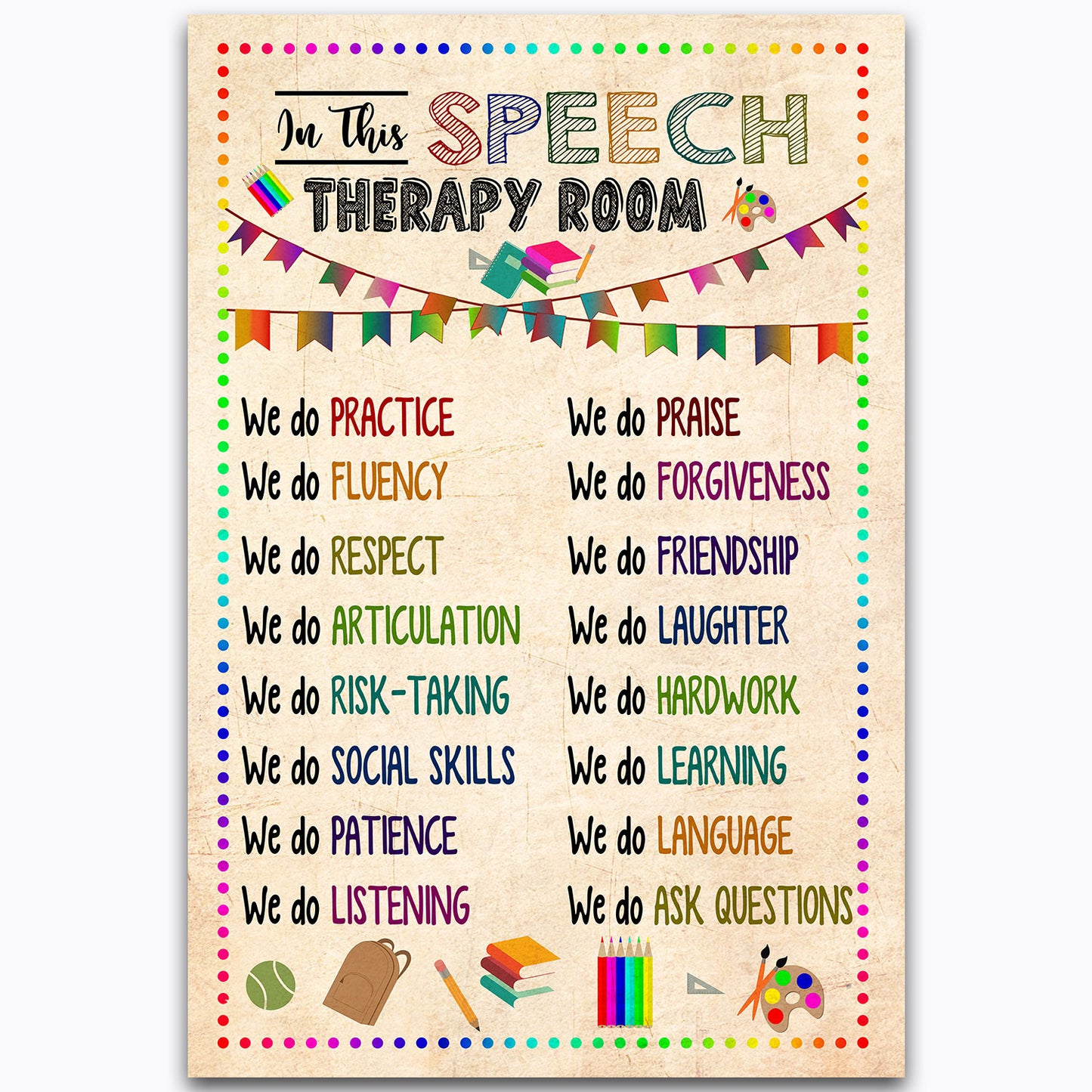 In This Speech Therapy Poster For Slp Office Decor, Speech Language Pathologist Canvas Wall Art For School Counselor, Social Worker Office Decorations, Mental Health Psychology Gifts For Slp